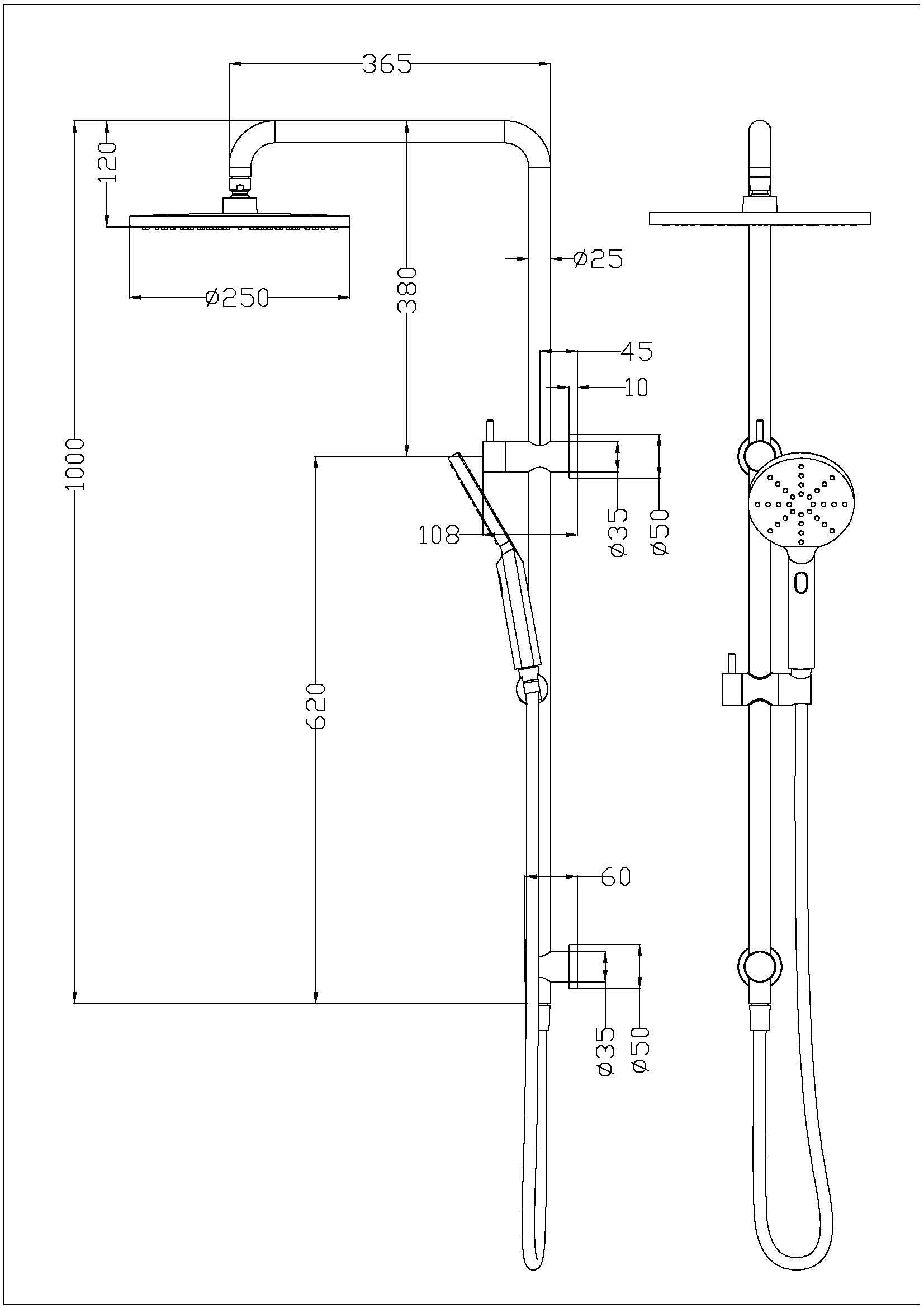 Otus Round Multi-Function Shower Set