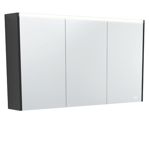 1200 LED Mirror Cabinet With Satin Black Side Panels