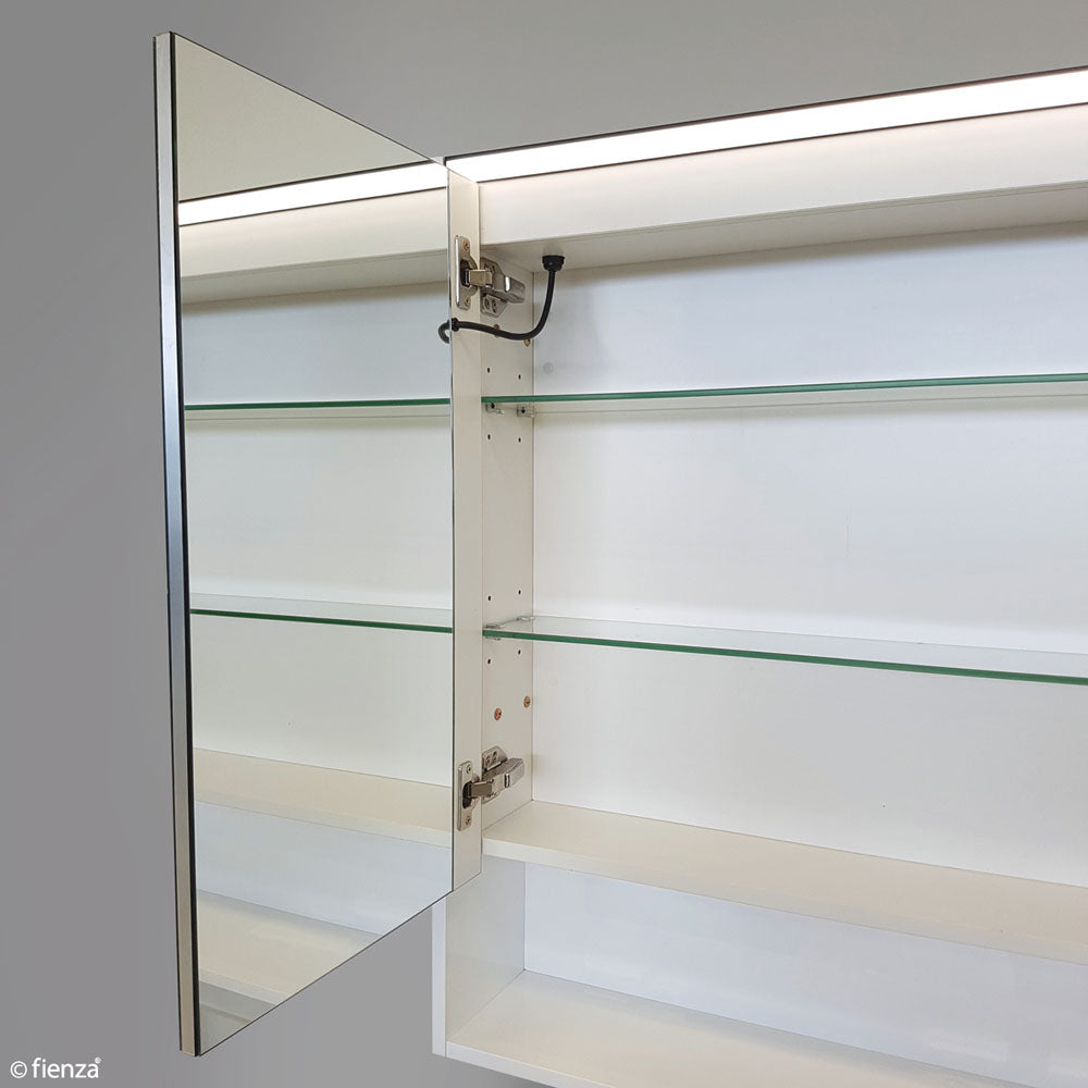 1200 LED Mirror Cabinet With Industrial Side Panels