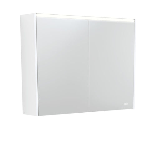 900 LED Mirror Cabinet With Satin White Side Panels
