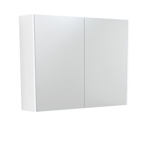 900 Mirror Cabinet With Satin White Side Panels