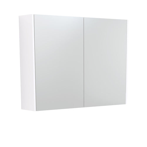 900 Mirror Cabinet With Gloss White Side Panels
