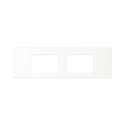 Pure White Solid Surface Top Rectangular Full Depth with Double Undermount Basin Hole & Tap Holes