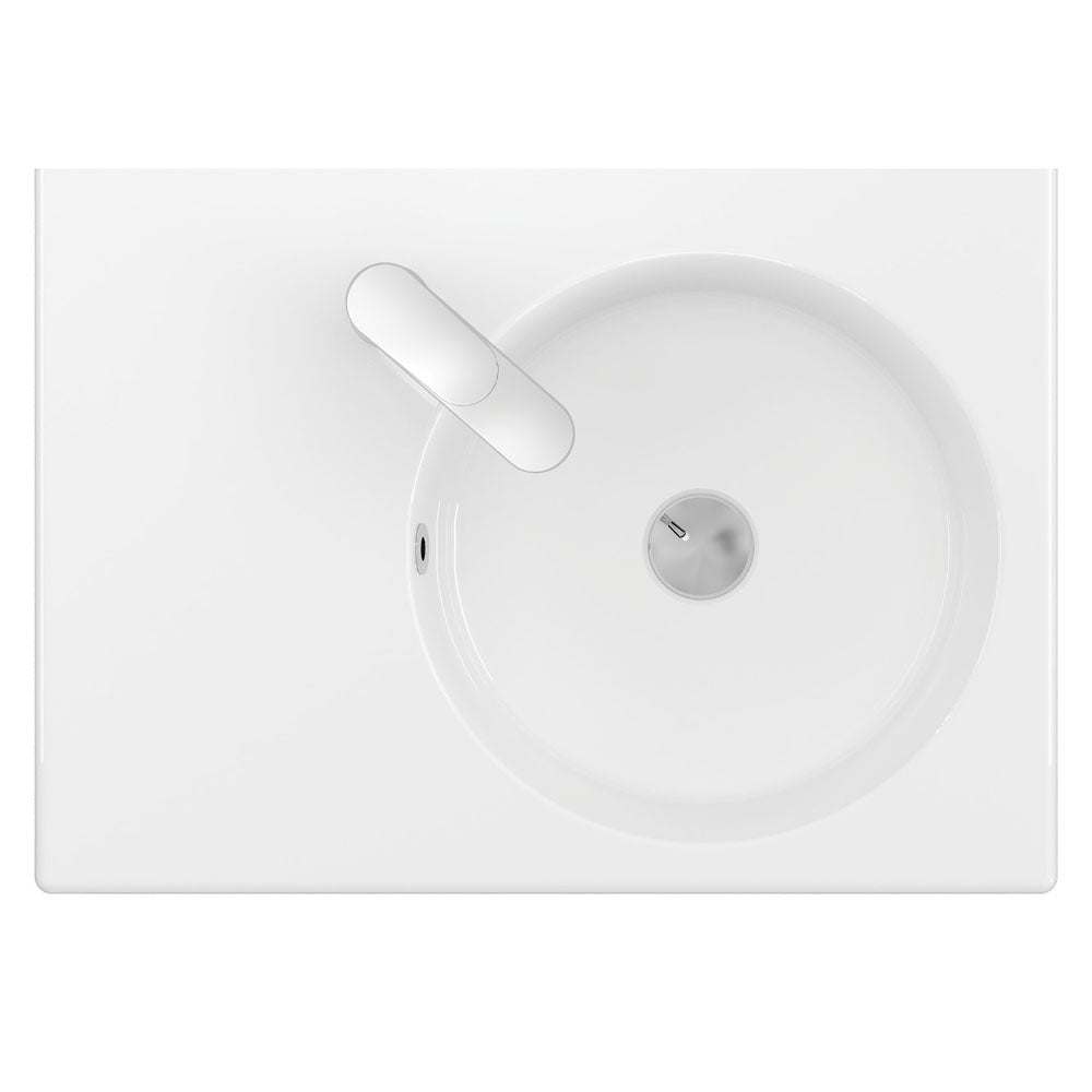 Reba Right Bowl Wall Basin, 1 Tap Hole