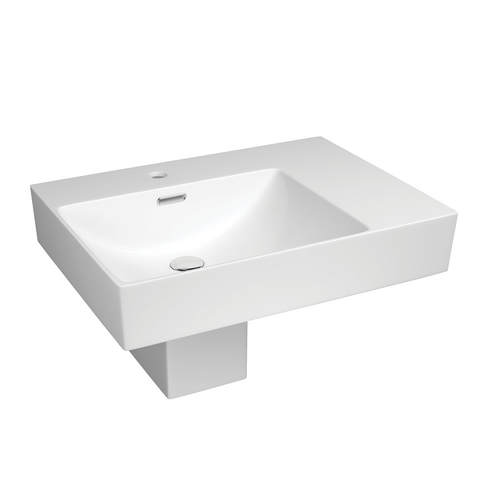 Tono Care Wall Basin with Integral Shroud, Left Bowl