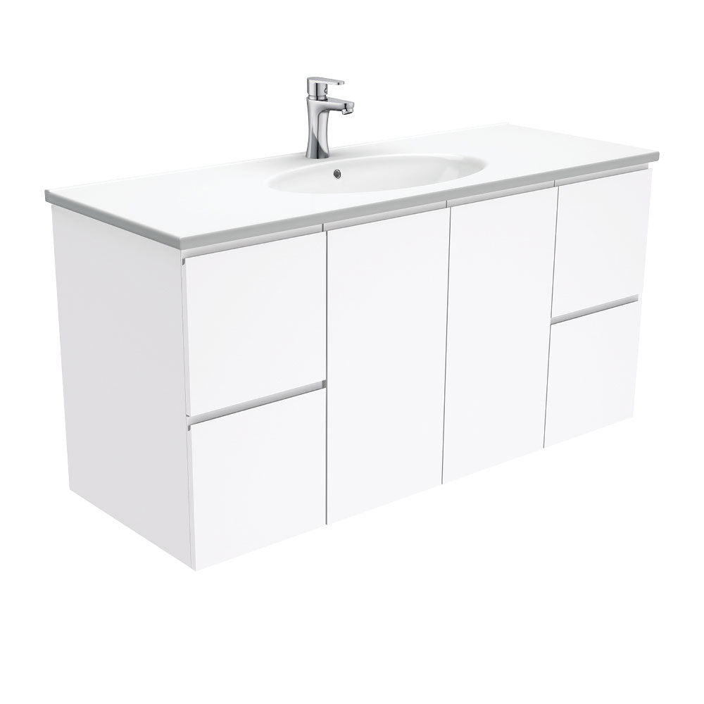 Rotondo Fingerpull Gloss White Wall-Hung Vanity