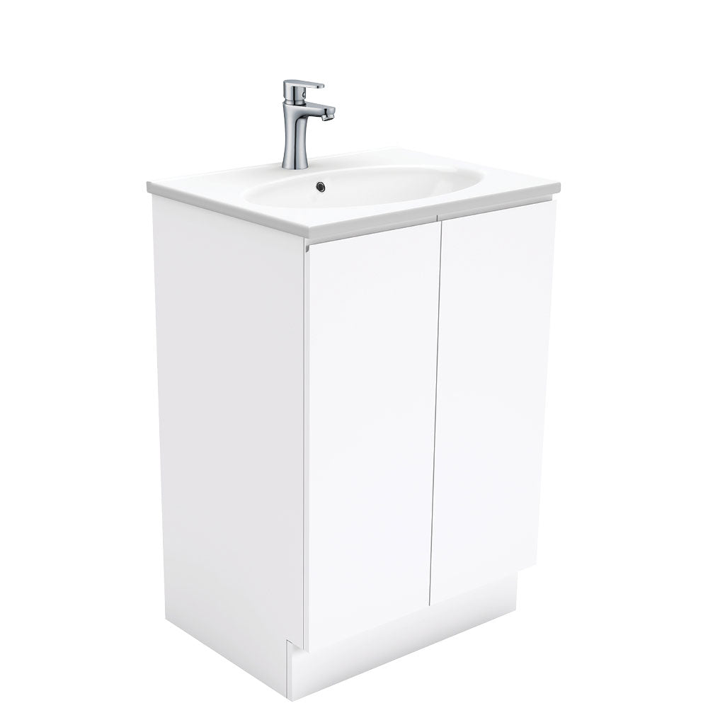 Rotondo Fingerpull Gloss White 600mm Vanity With Kick Panel