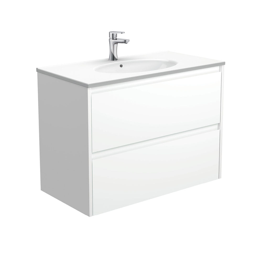 Rotondo Amato Satin White Wall-Hung Vanity