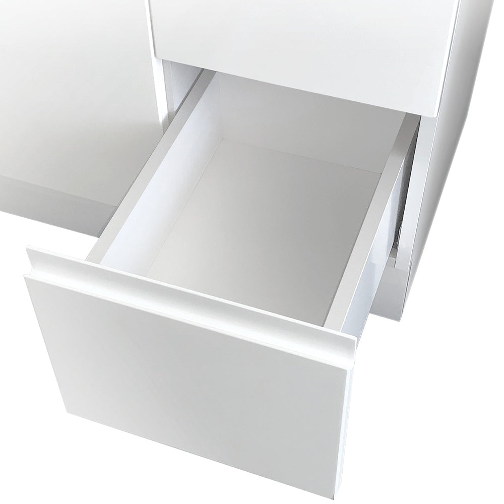 Sarah Roman Sand Undermount Double Bowl 1500 Fingerpull Gloss White Wall-Hung Vanity