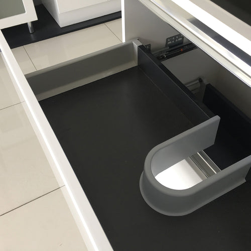Sarah Roman Sand Undermount 750 Quest Vanity on Kick