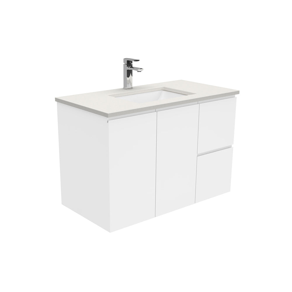 Sarah Fingerpull Gloss White Wall-Hung Vanity