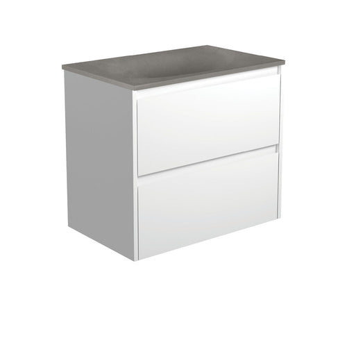 Satori Amato 750 Satin White Wall-Hung Vanity, Satin White Panels