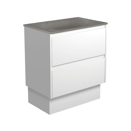 Satori Amato 750 Satin White Vanity On Kick, Satin White Panels