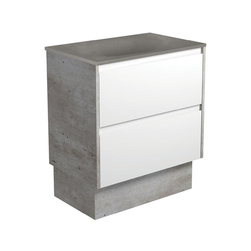 Satori Amato 750 Satin White Vanity On Kick, Industrial Panels