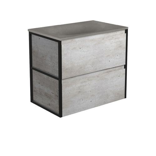 Satori Amato 750 Industrial Wall-Hung Vanity, Matte Black Frames