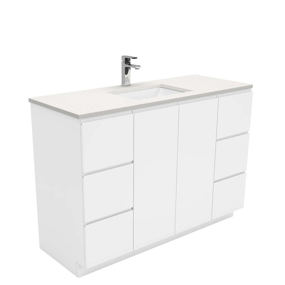 Sarah Crystal Pure Undermount Fingerpull Gloss White Vanity on Kick