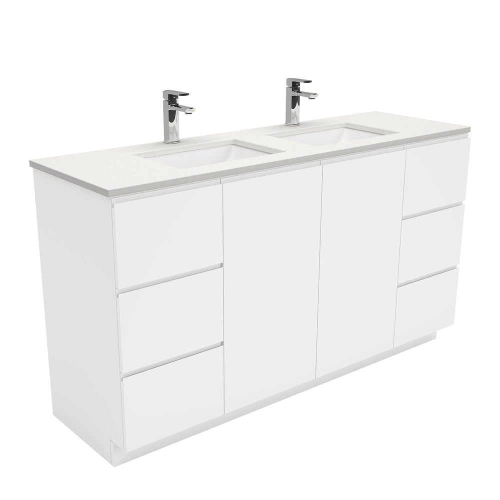 Sarah Crystal Pure Undermount Fingerpull Gloss White Vanity on Kick