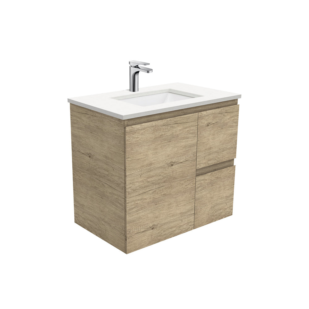 Sarah Crystal Pure Undermount 750 Edge Scandi Oak Wall-Hung Vanity, Ri
