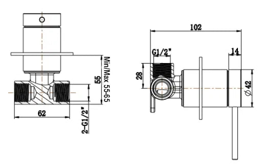LVB V2 Mica Shower Mixer – TRIM KIT ONLY - Living Brass