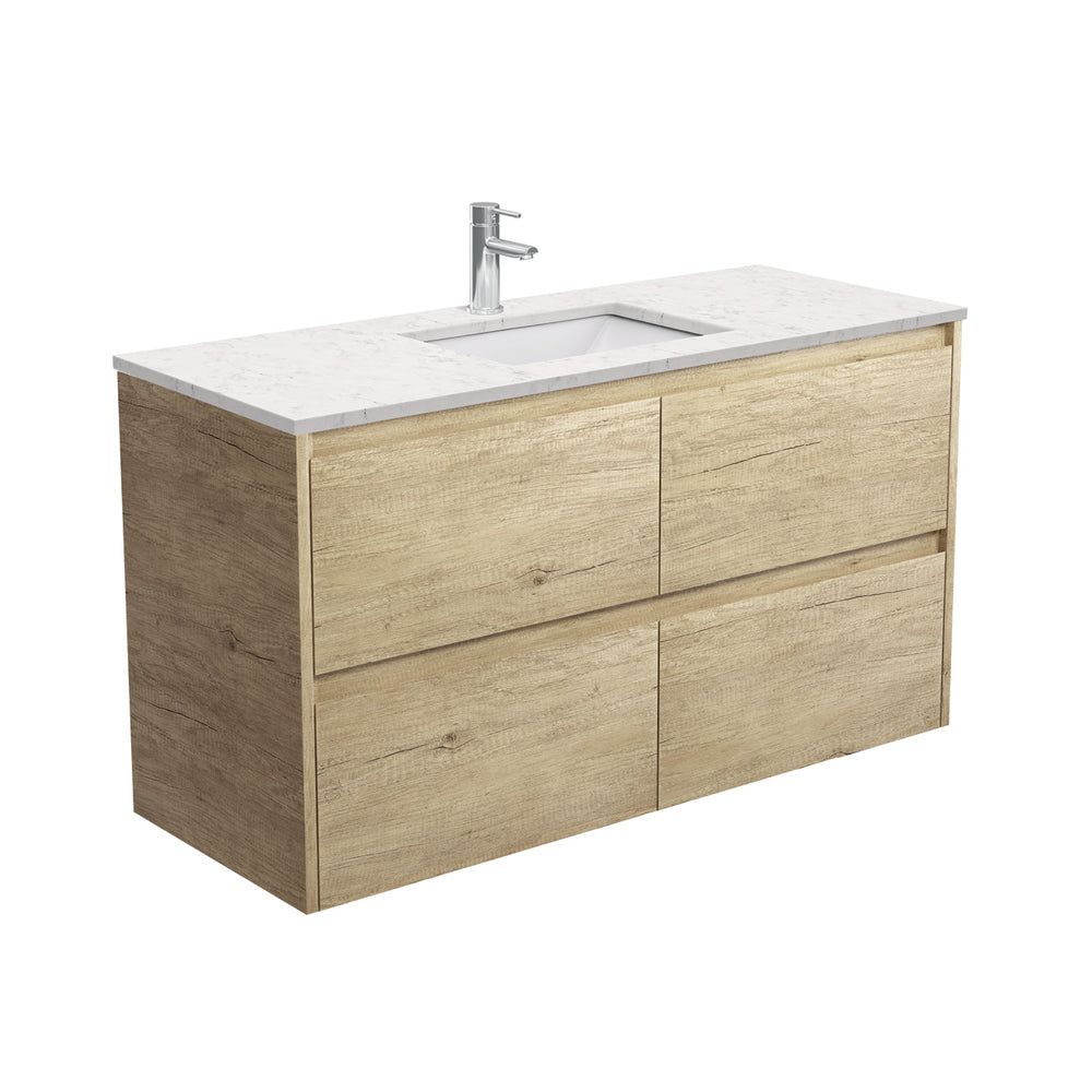 Sarah Bianco Marble Undermount 1200 Amato Scandi Oak Wall-Hung Vanity