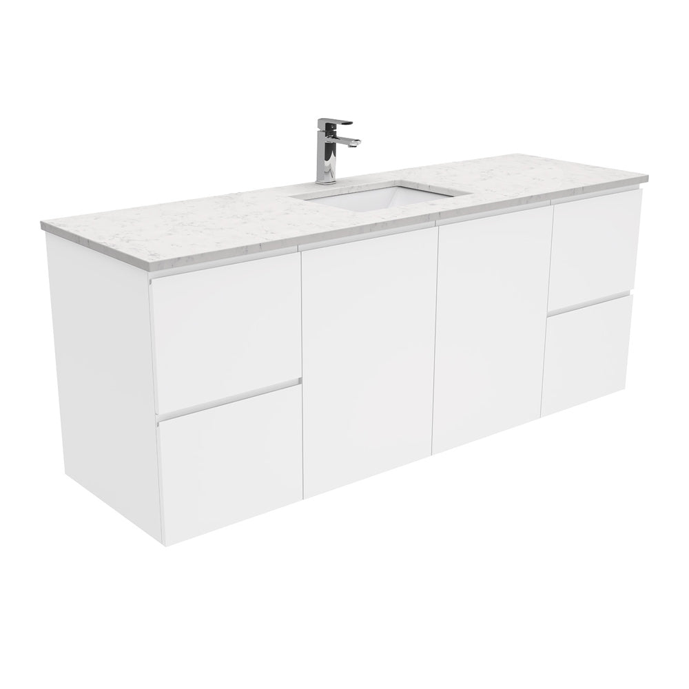 Sarah Fingerpull Gloss White Wall-Hung Vanity