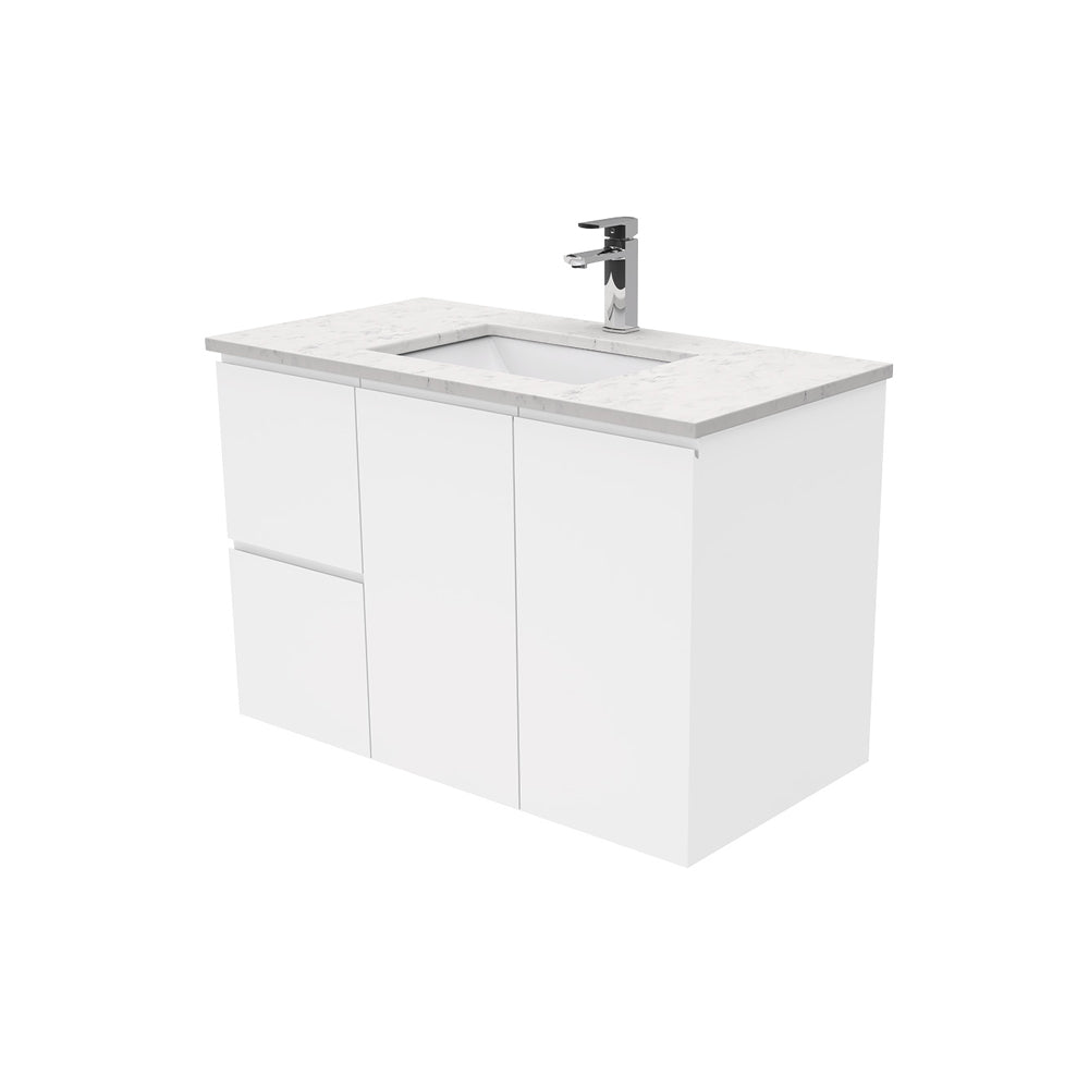 Sarah Fingerpull Gloss White Wall-Hung Vanity