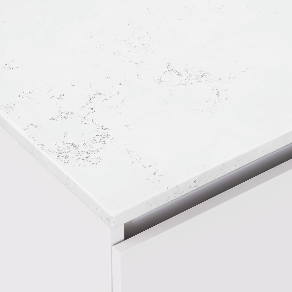 Sarah Bianco Marble Undermount 900 Edge Scandi Oak Wall-Hung Vanity, Right Drawers