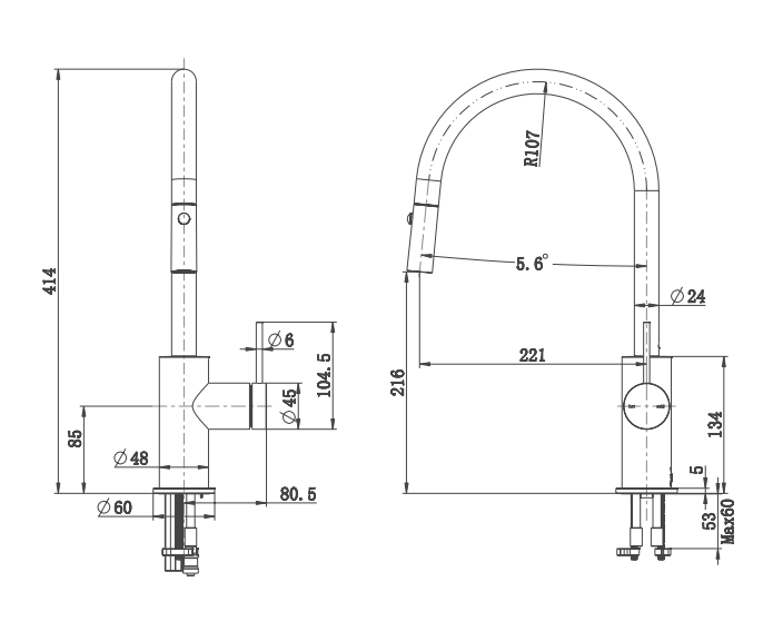 Mica Pull-Out Sink Mixer - Neche Interiors