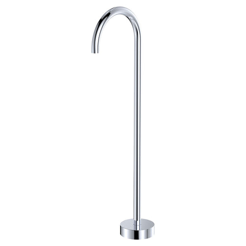 Kaya Gooseneck Floor Mounted Bath Outlet, Chrome