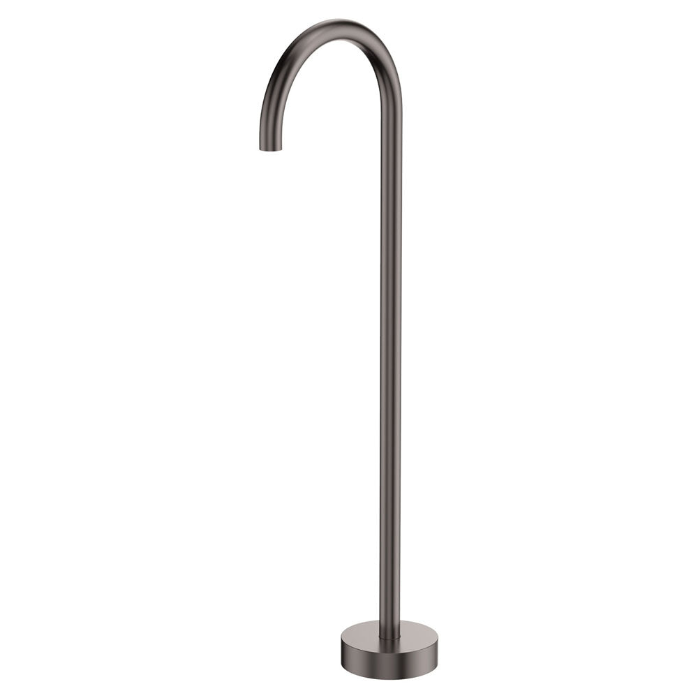 Kaya Gooseneck Floor Mounted Bath Outlet, Gun Metal