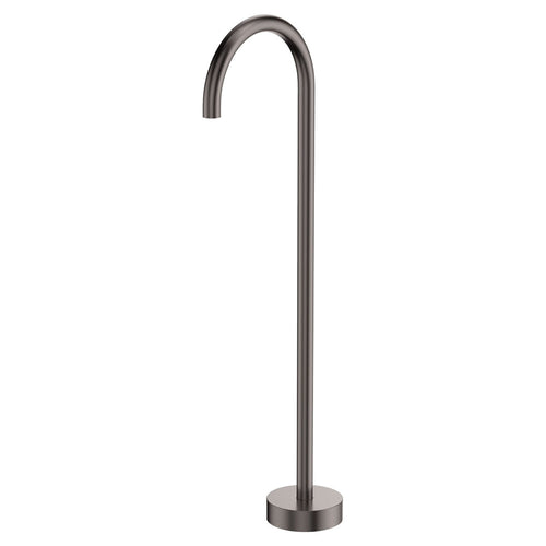Kaya Gooseneck Floor Mounted Bath Outlet, Gun Metal