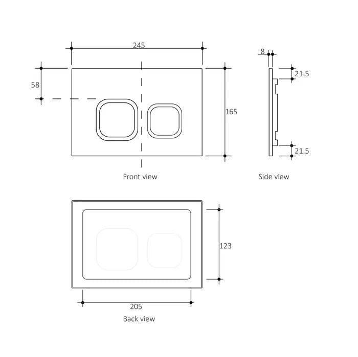 R&T Soft Square Dual Flush Plate - Neche Interiors