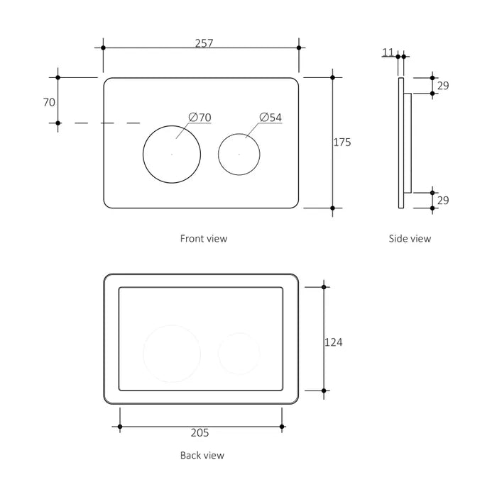 R&T Round Stainless Steel Flush Push Plate - Neche Interiors