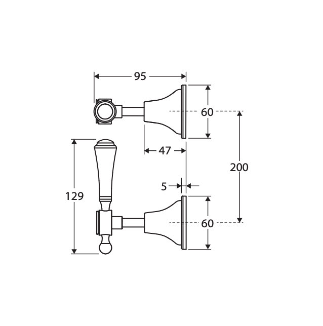 Lillian Lever Wall Top Assemblies