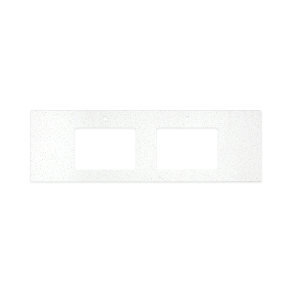 Snowflake Solid Surface Top Rectangular Full Depth with Double Undermount Basin Hole & Tap Holes