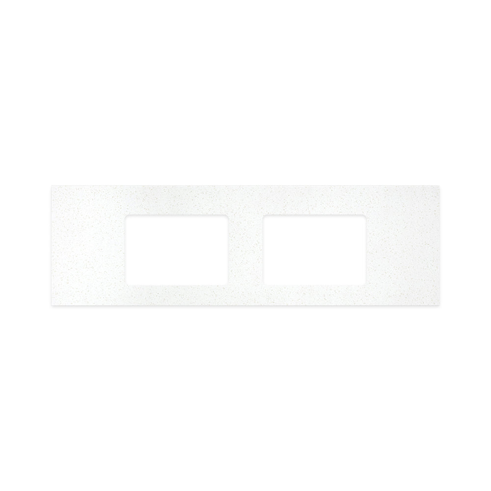 Snowflake Solid Surface Top Rectangular Full Depth with Double Undermount Basin Holes