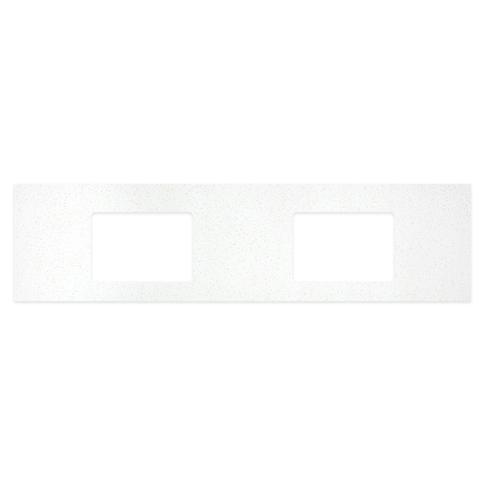 Snowflake Solid Surface Top Rectangular Full Depth with Double Undermount Basin Holes - Neche Interiors