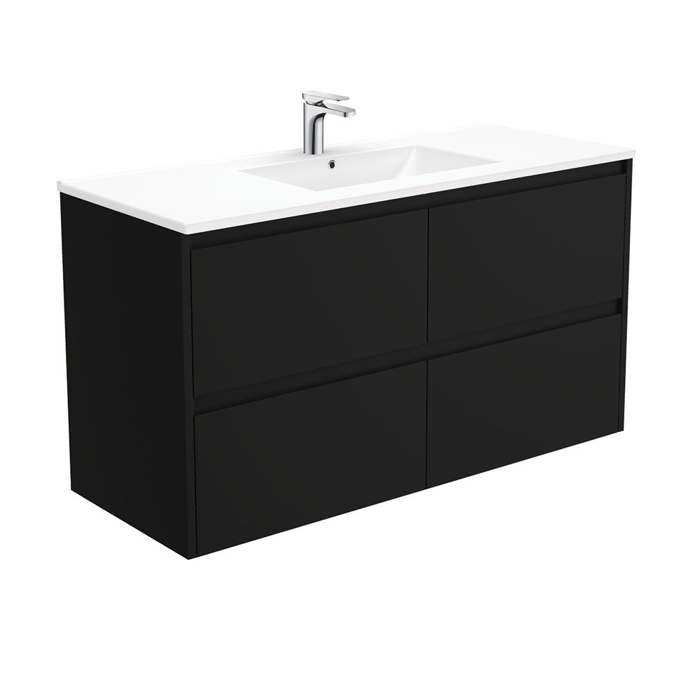 Dolce Amato Satin Black Wall-Hung Vanity
