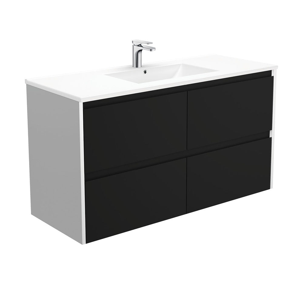 Dolce Amato Satin Black Wall-Hung Vanity