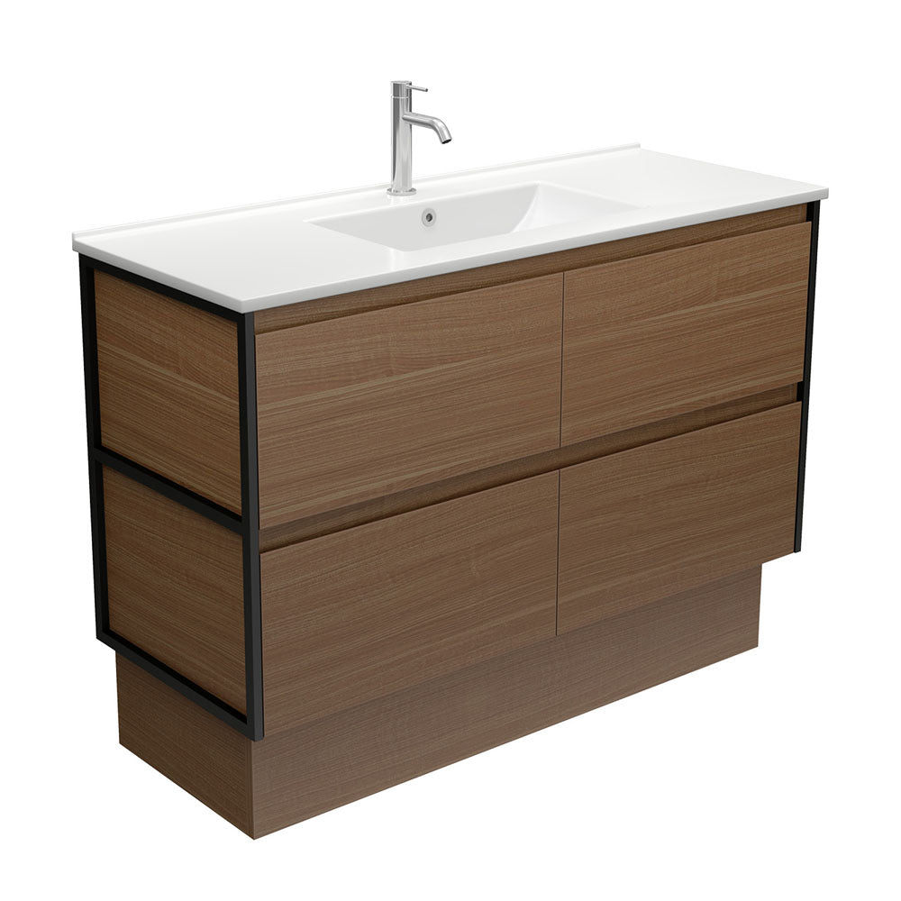 Dolce Amato Walnut Vanity On Kick