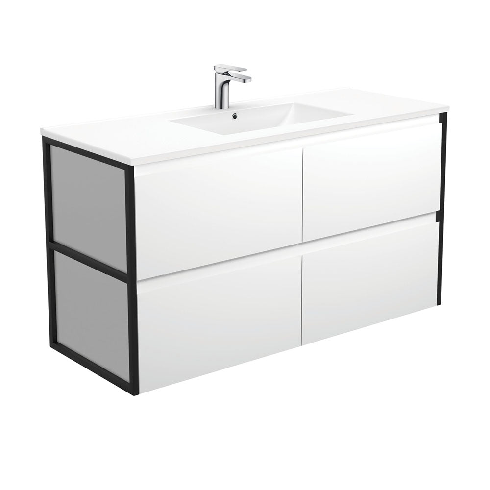 Dolce Amato Satin White Wall-Hung Vanity