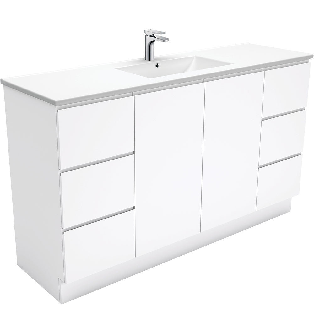 Dolce Fingerpull Gloss White Vanity On Kickboard