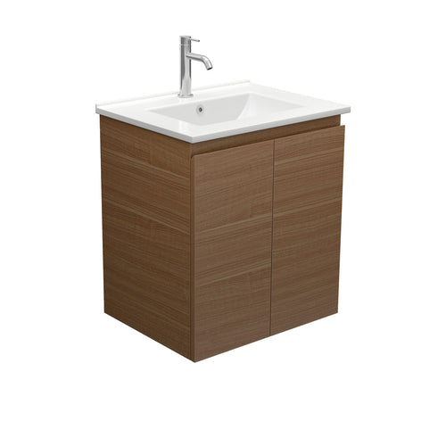 Dolce Edge Walnut 600 Wall-Hung Vanity