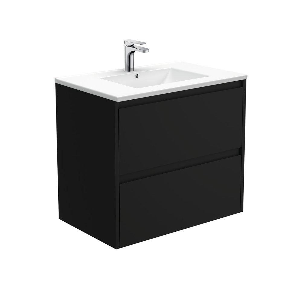 Dolce Amato Satin Black Wall-Hung Vanity