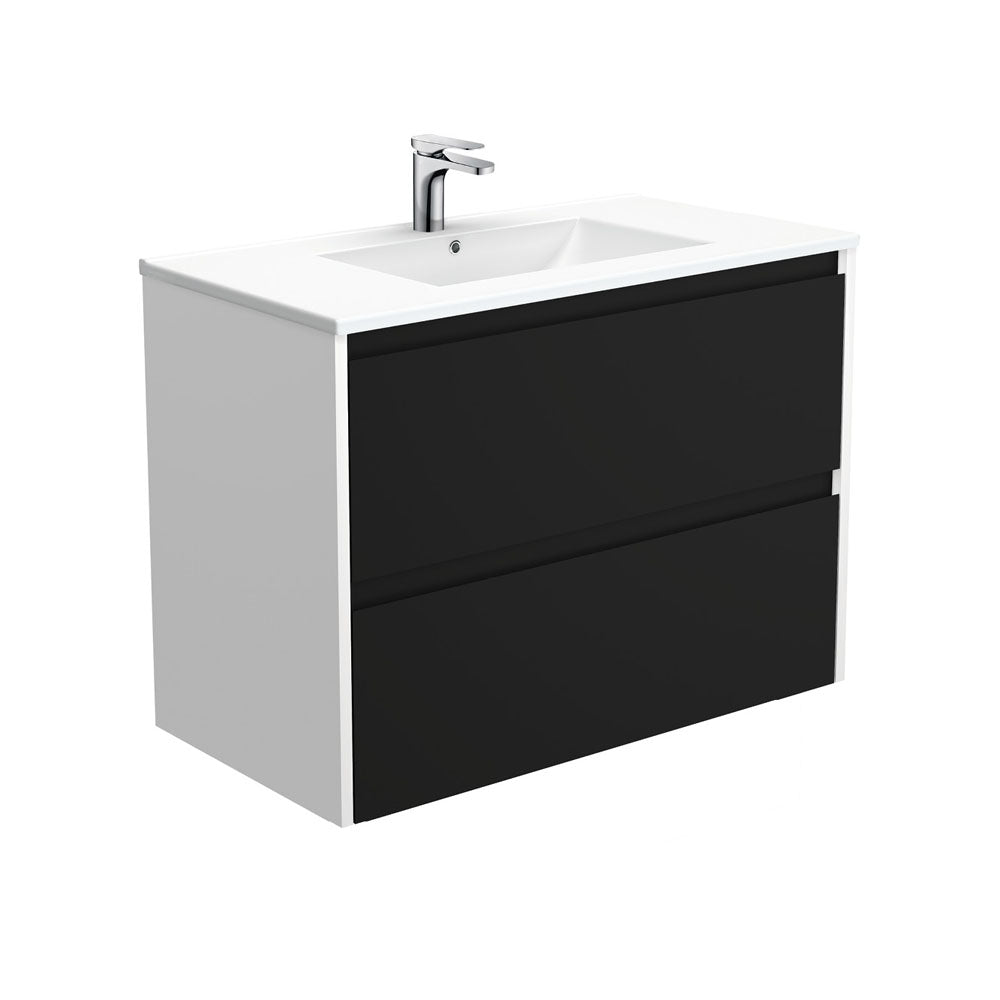 Dolce Amato Satin Black Wall-Hung Vanity
