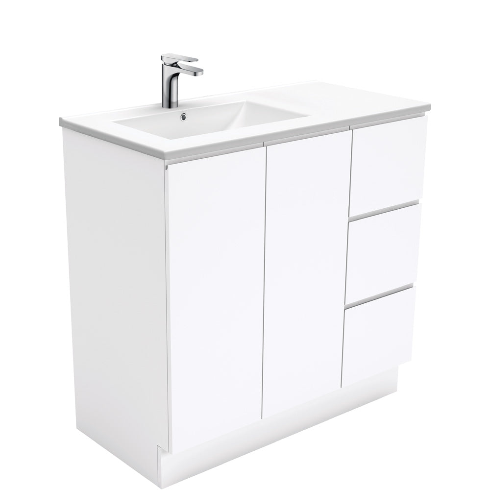 Dolce Fingerpull Gloss White Offset Vanity