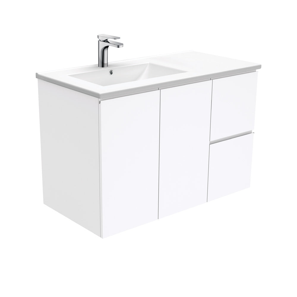 Dolce Fingerpull Gloss White Offset Vanity