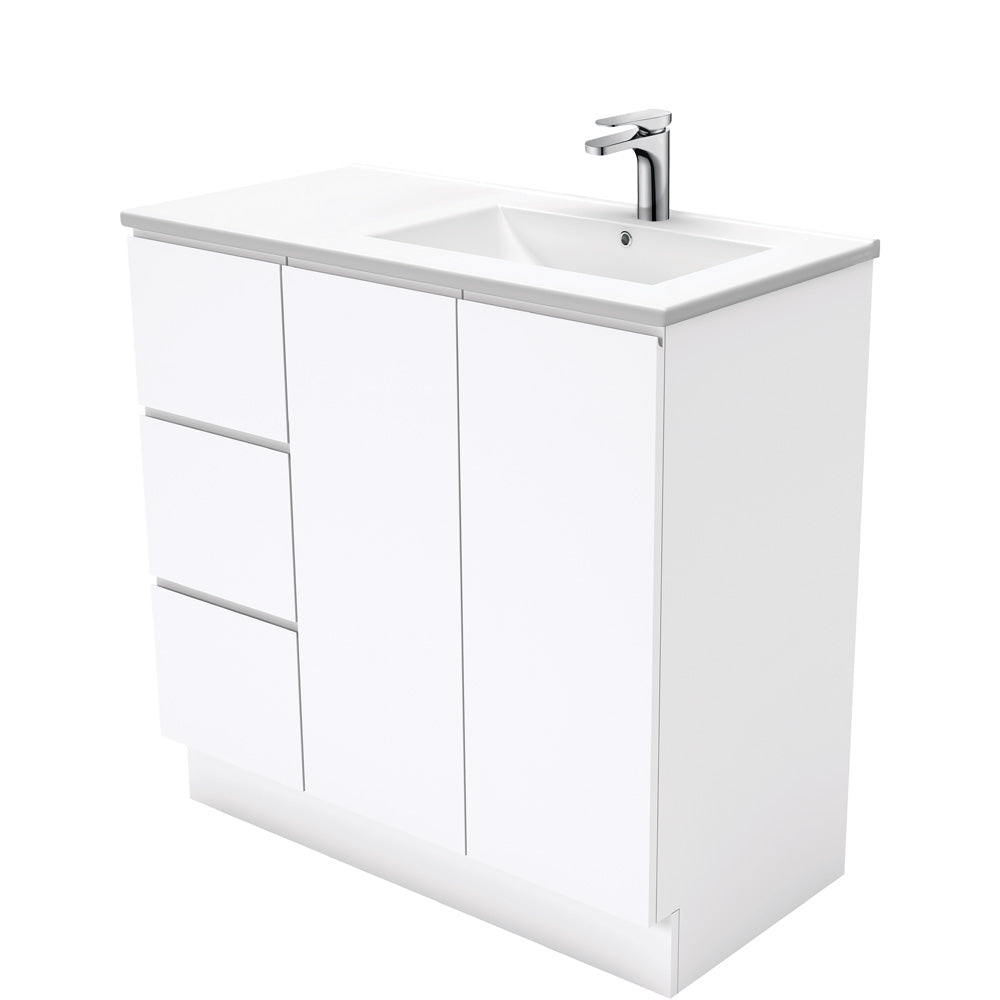 Dolce Fingerpull Gloss White Offset Vanity