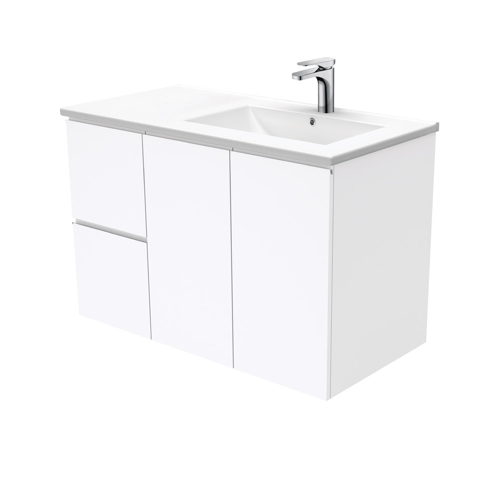 Dolce Fingerpull Gloss White Offset Vanity