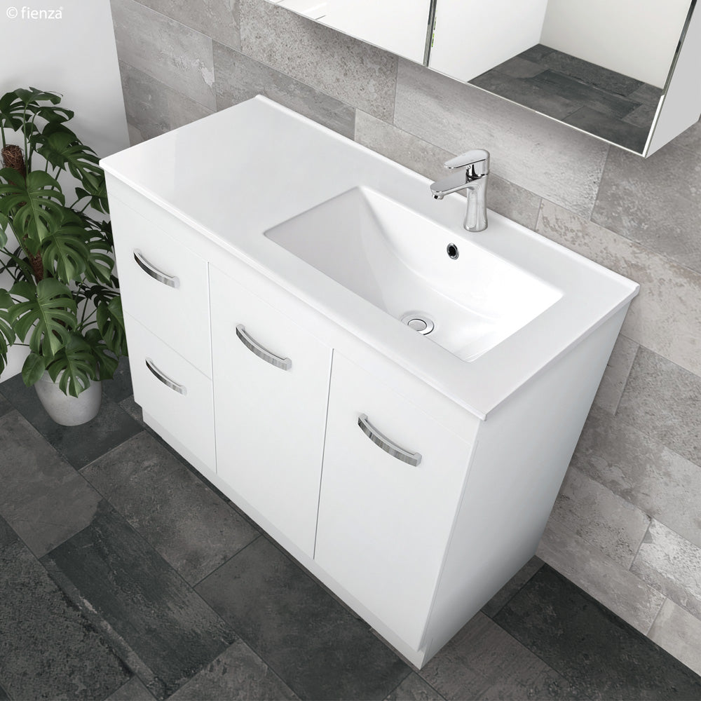 Dolce Fingerpull Gloss White Offset Vanity